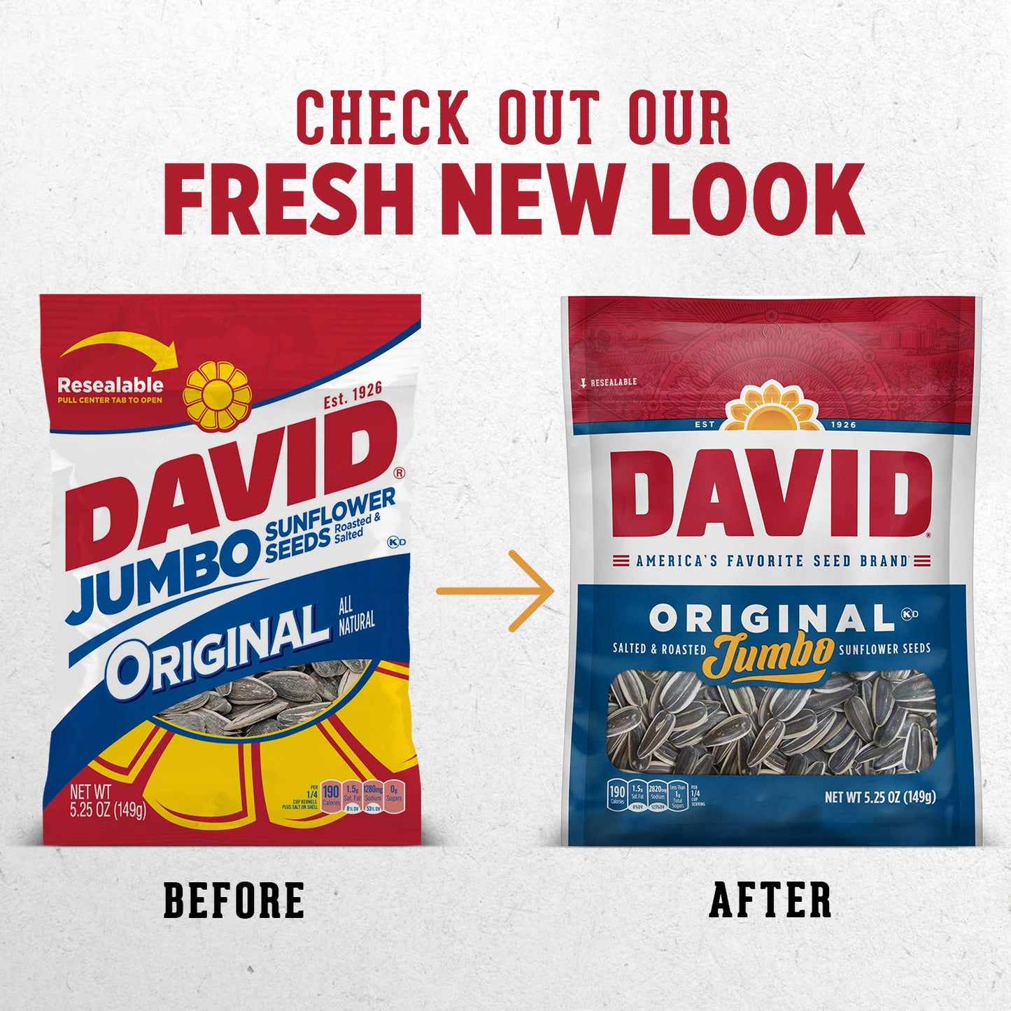 David Roasted And Salted Jumbo Sunflower Seeds, Original Flavor, 5.25Oz.
