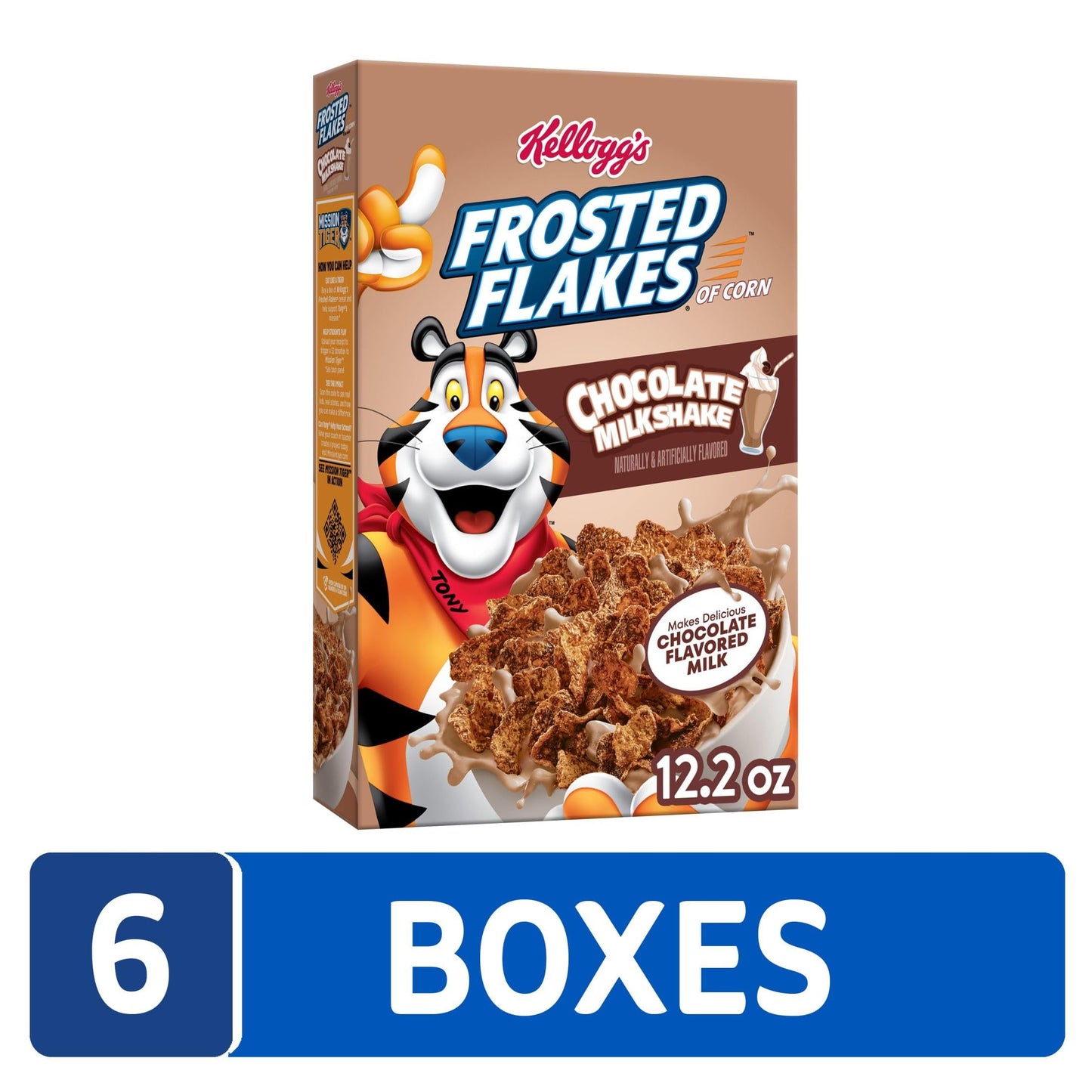 Kellogg'S Frosted Flakes Breakfast Cereal, Kids Cereal, Family Breakfast, Chocolate Milkshake (6 Boxes)