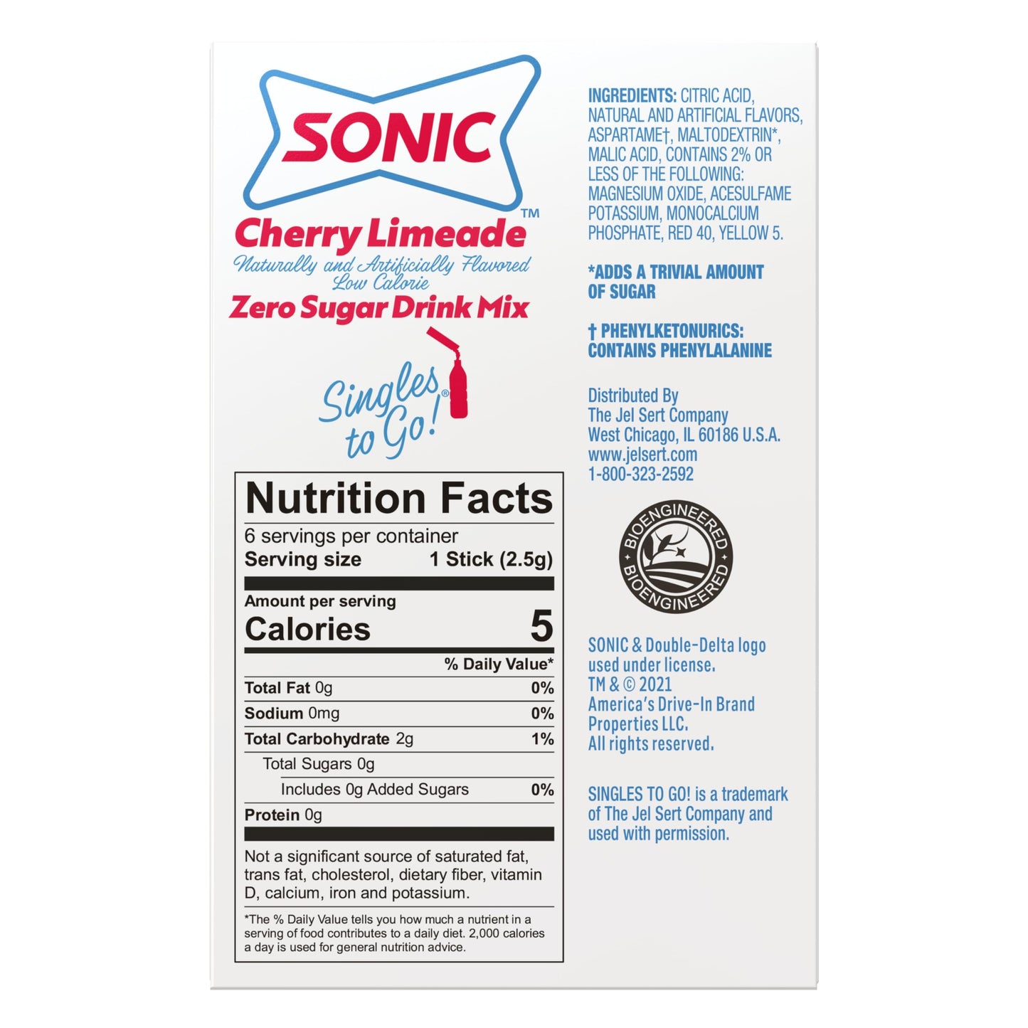 SINGLES TO GO! Sonic Drink Mix Variety Pack, Sonic Limeade, Ocean Water, Cherry Limeade and Strawberry Lemonade