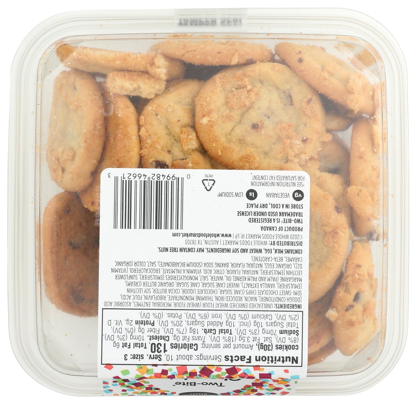 365 Everyday Value, Two-bite Chocolate Chip Cookies, 10.5 OZ (Frozen)