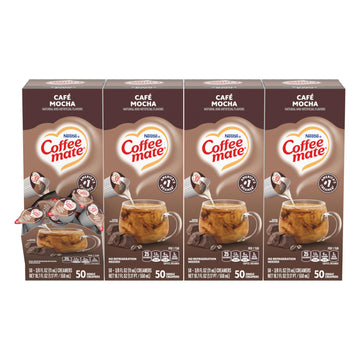 Nestle Coffee Mate Coffee Creamer, Cafe Mocha, Liquid Creamer Singles, Non Dairy, No Refrigeration, 0.375 Fl Oz Tubs (Pack Of 200)