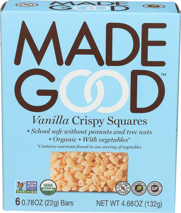 Made Good Crispy Squares, Vanilla, 4.68 Oz
