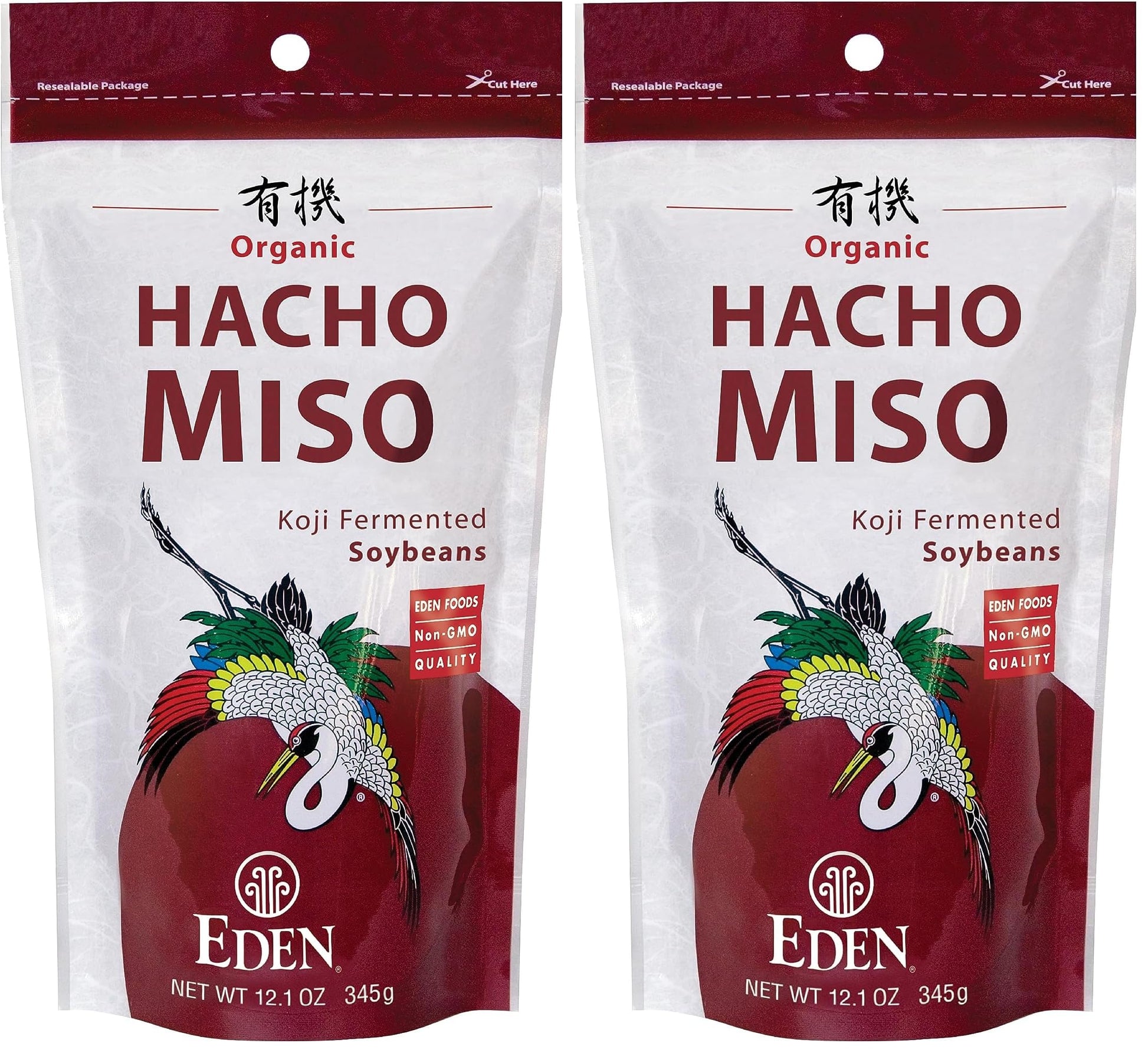 Eden Organic Hacho Miso, Traditionally Made in Japan, Soy, Koji, Rich in Umami, Dark Red, Aged 3 Years, Hatcho, 12.1 oz (Pack of