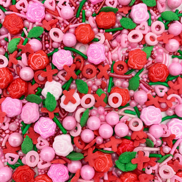 Rose Hearts Sprinkles Pink And Red Mixed Cupcake Cake Decoration Cake Cookie Icecream Donut 3.4Oz