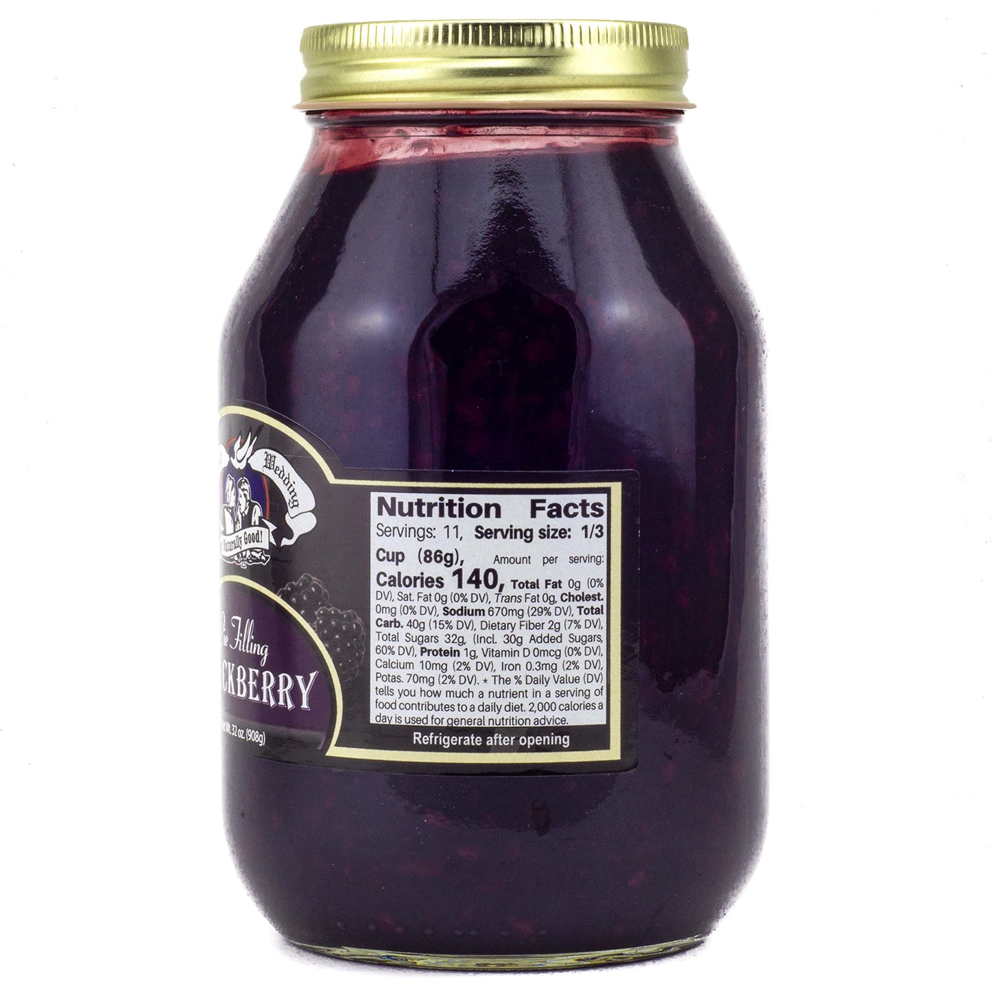 Amish Wedding Blackberry Pie Filling 32 Ounces (Pack Of 2)