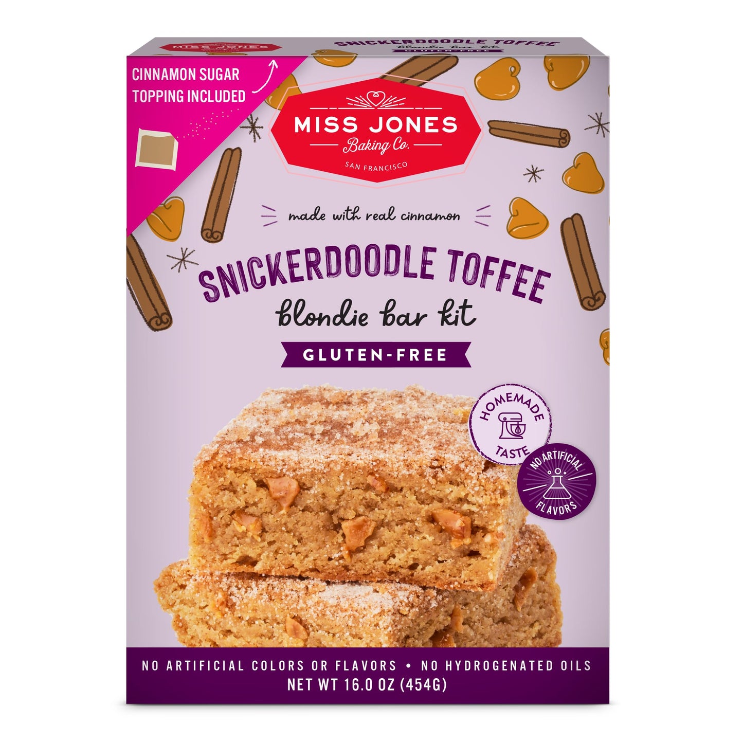 Miss Jones Gluten Free Snickerdoodle Toffee Blondie Bar Kit, 16 oz, Pack of 1