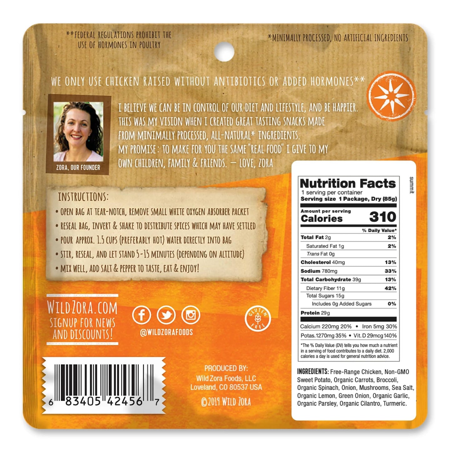 Wild Zora Paleo Freeze Dried Meat Meals, 4 Pack, Gluten Free And Grain Free Camping And Backpacking Food, No Added Sugar, Healthy On-The-Go Travel Meal, Protein Packed (Meat 4-Pack)