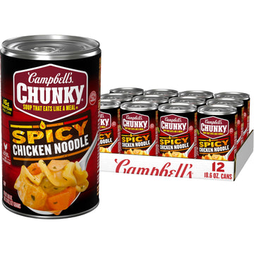 Campbell s Chunky Soup, Spicy Chicken Noodle Soup, 18.6 oz Can (Case of 12)