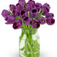 Benchmark Bouquets - 20 Stem Purple Tulips (Glass Vase Included) - Fresh Flowers For Delivery - Gift For Graduation, Birthday, Anniversary, Sympathy, Get Well, Congratulations