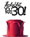 30 Birthday Cake Toppers - Black Glitter, Thirty, 30th Birthday, Decorations