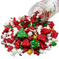 Se Si&Moos Christmas Sprinkles Mix Christmas Cookie Decorations Red Green And White Sprinkles For Cake Decorating Edible Holiday Cookie Decorations Baking Supplies For Holiday 3 Oz (2 Xmas Tree Toppers)