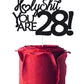 28 Cake Toppers, 28 Birthday Cake Toppers-Black Glitter, Funny 28Th Cake Topper For Men,28 Cake Topper For Women, 28Th Birthday