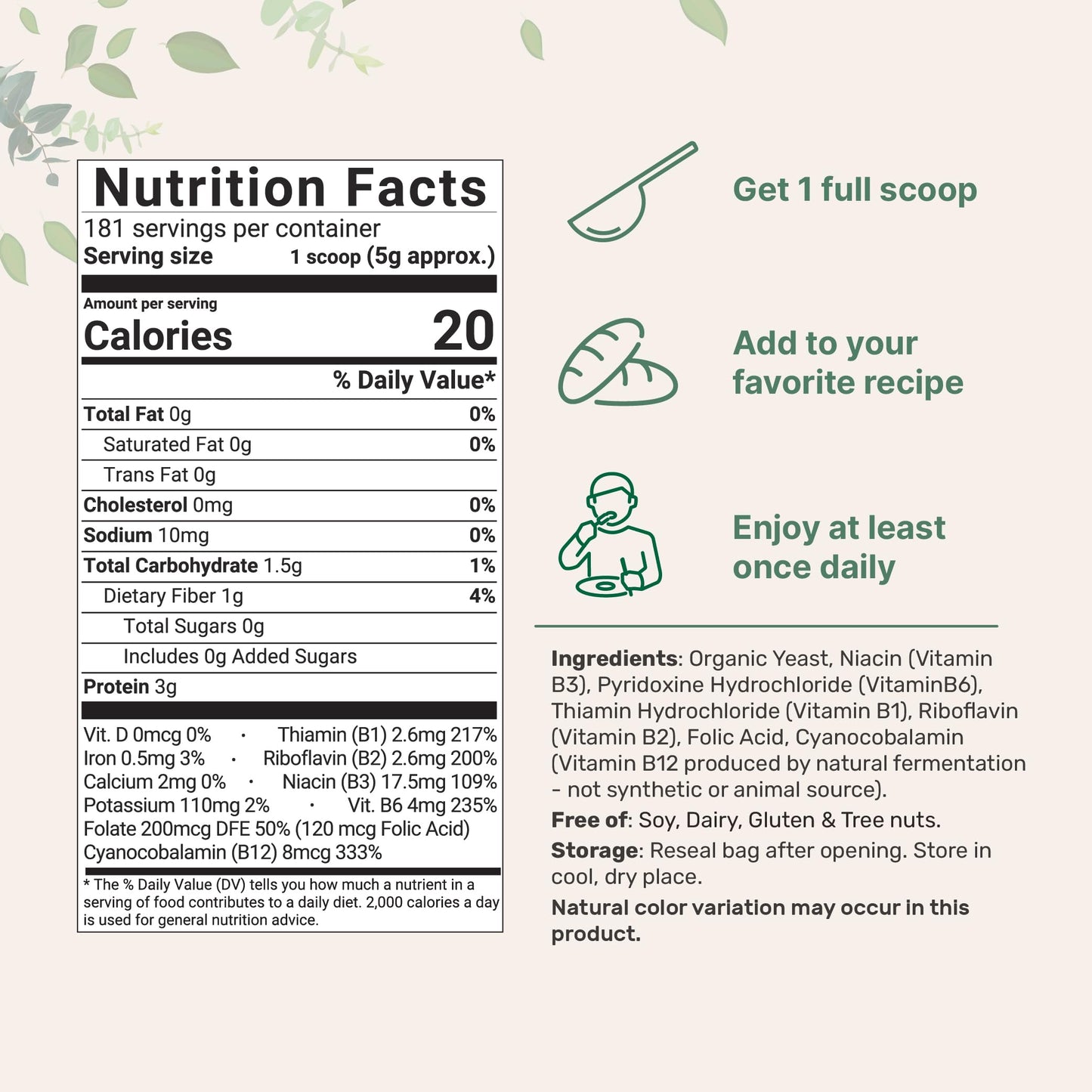 Micro Ingredients Organic Nutritional Yeast Flakes, 2lb - Vegan Protein, B Vitamins, Keto Friendly, Non-GMO, Gluten Free, Dairy Free