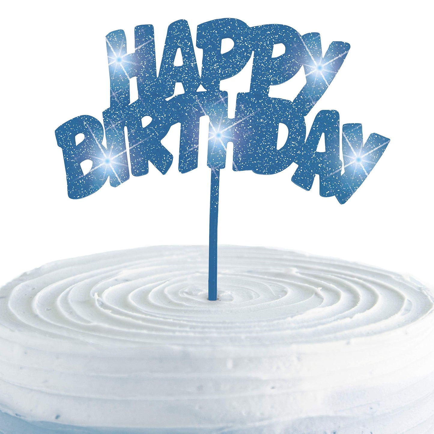 Blue Happy Birthday Led Flashing Pick - 10.25'', 1 Piece - Perfect For Birthday Celebrations