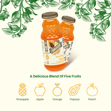 R.W. Knudsen Organic Morning Blend Juice, 8 Fl Oz, Pack of 12 - Refreshing, Natural Juice for Healthy Mornings