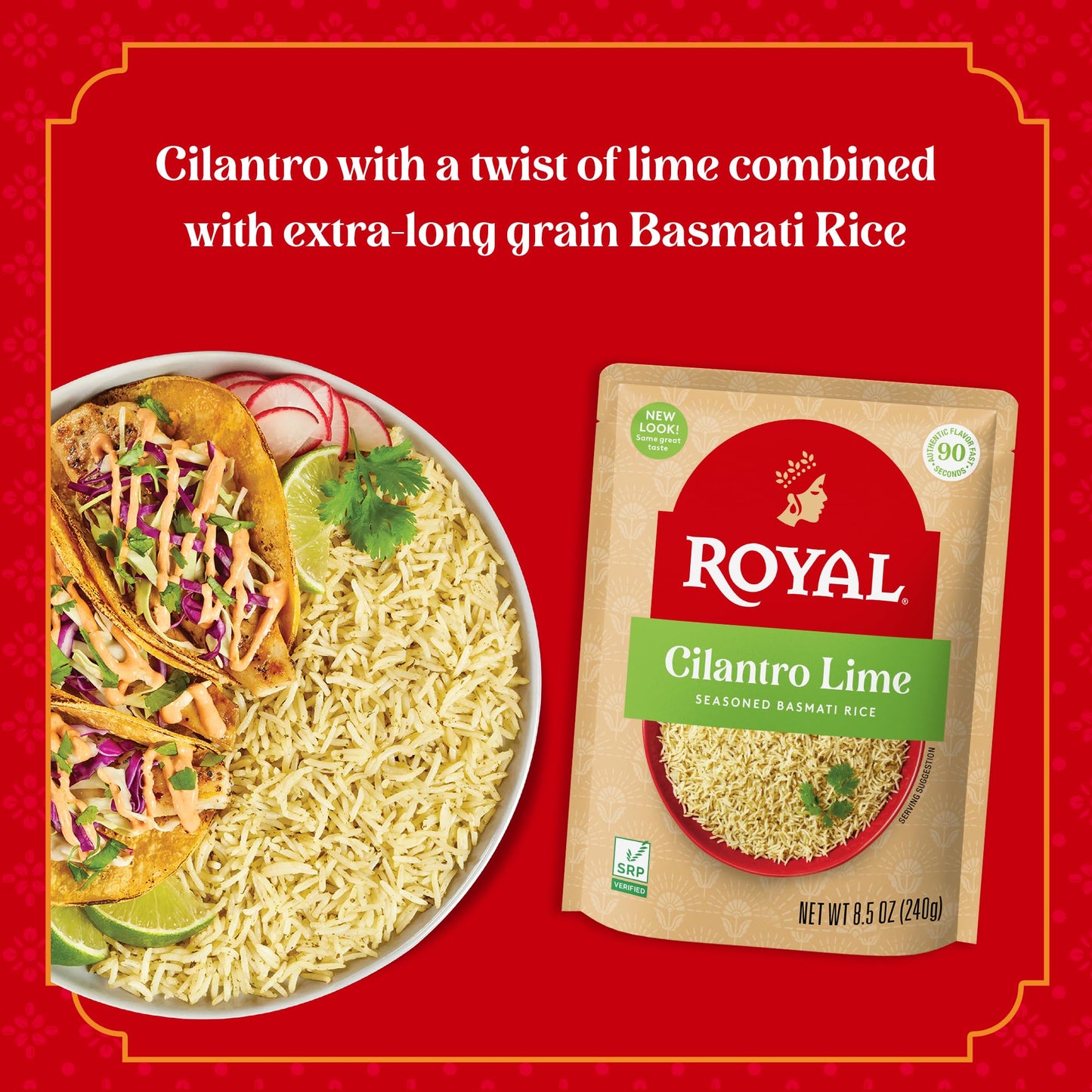 Royal - Ready To Heat Rice - Authentic Cilantro Lime, 4 Count