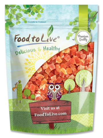 Food to Live Dried Diced Papaya, 2 Pounds - Kosher, Vegan, Sweetened, Unsulfured, Bulk