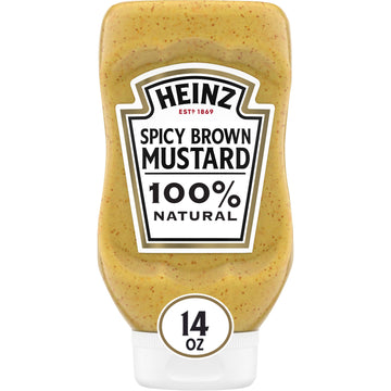 Heinz Spicy Brown Mustard (14 oz Bottles, Pack of 6)