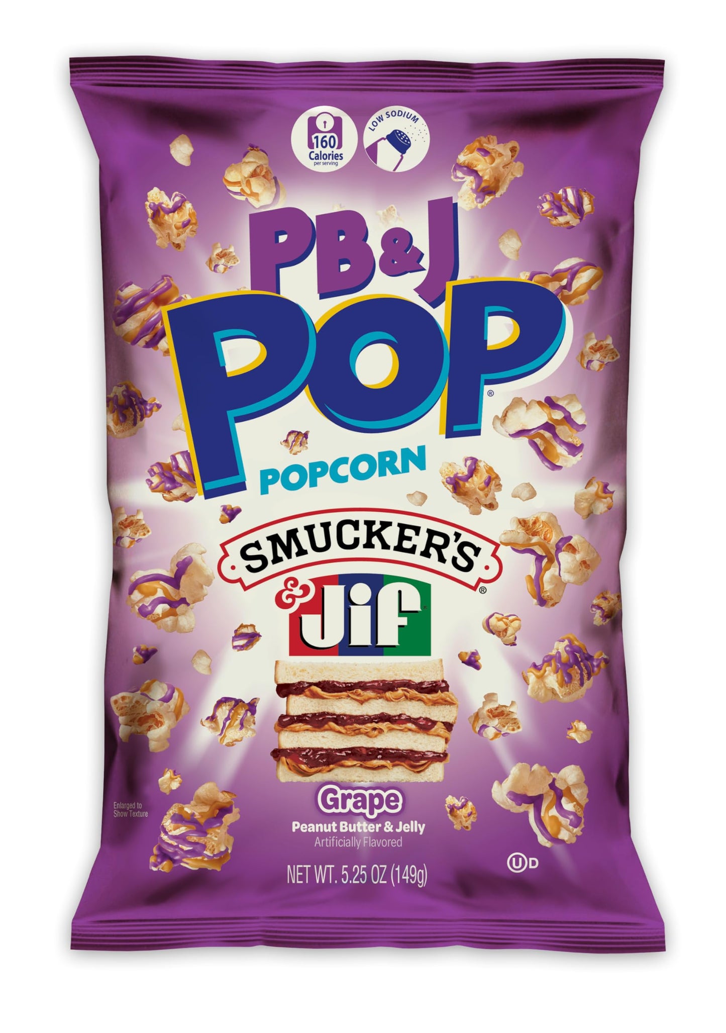 PB & J POP Smuckers & Jif Coated Popcorn (12 Pack, Grape)