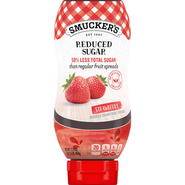 Smucker'S Reduced Sugar Strawberry Squeezable Fruit Spread, 17.4 Ounces (Pack Of 12)