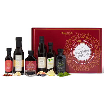 Thoughtfully Gourmet, Balsamic Vinegar Gift Set, Flavors Include Fig, Chili, Garlic and More, IGP Certified, Crafted in Modena, 