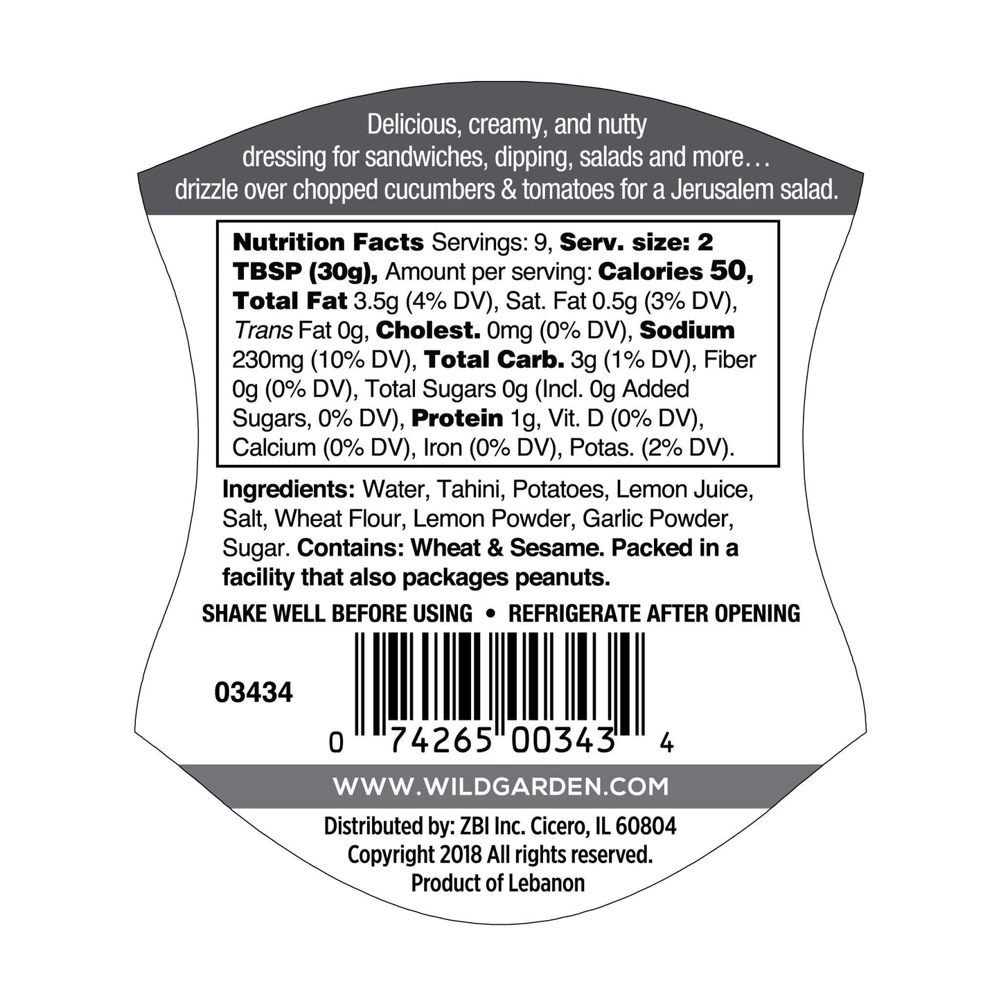 WG TAHINI TRADITIONAL ( 6 X 9.9 OZ   )