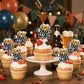 Ercadio malt-inspired Party Cupcake Toppers, 28 PCS, Cheers to 50 Years Decor, White-50