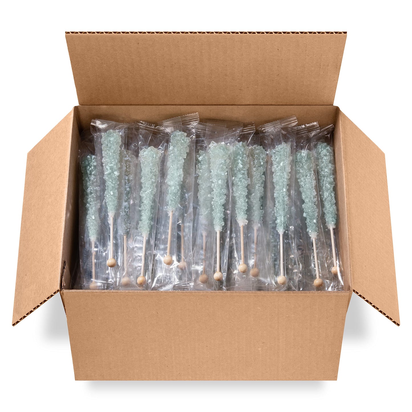 Candy Envy Silver Rock Candy Sugar Sticks - Original Flavor - 144 Count Individually Wrapped