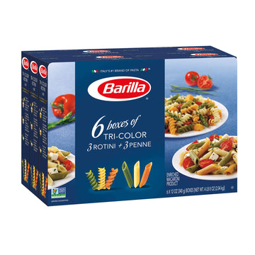 Barilla Pasta, Tri-Color Penne & Tri-Color Rotini, 12 Ounce (Pack Of 6)