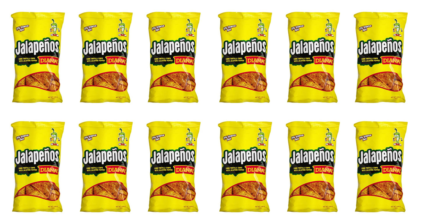 Diana Jalapeo Tortilla Chips 3.84oz (Pack of 12)