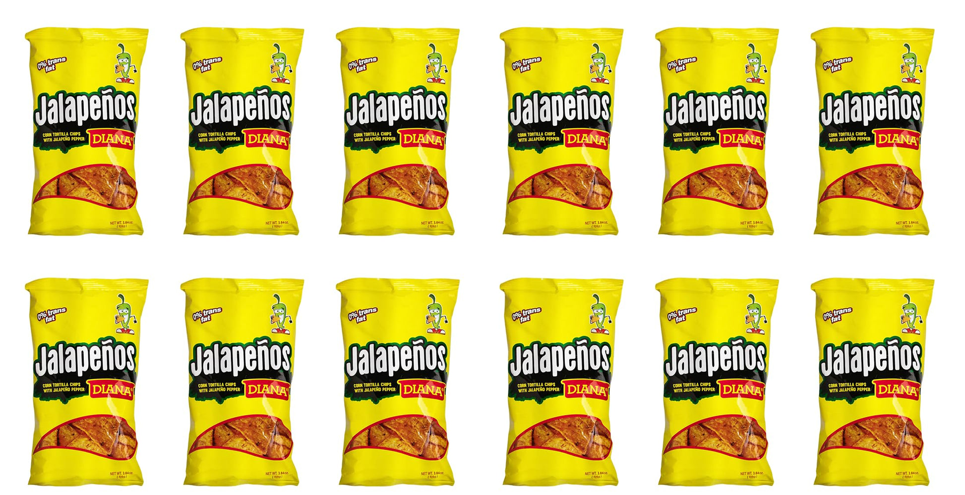 Diana Jalapeo Tortilla Chips 3.84oz (Pack of 12)