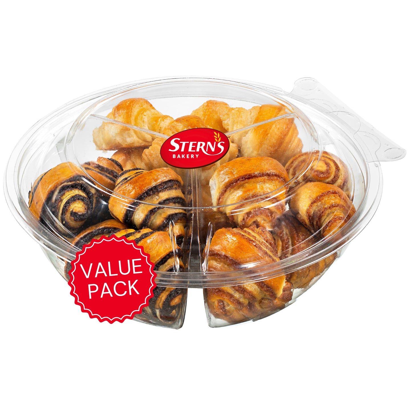 Bakery Fresh Croissants | Traditional Rugelach Pastries in Chocolate Cinnamon Roll & Vanilla Flavor | Approx 18 Rugelach Include