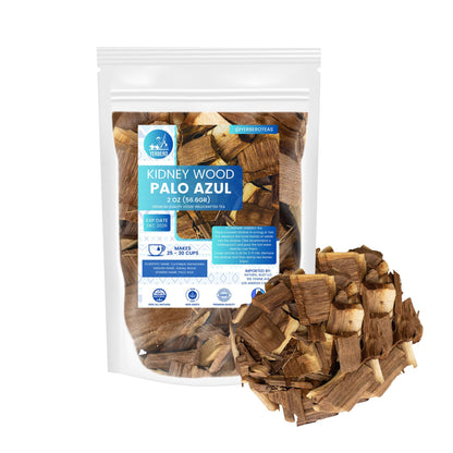 Yerbero - Te Herbal Palo Azul 2oz (56.6g) | Kidneywood Herbal Tea (Blue Stick) | Makes 20+ Cups | Wildcrafted Kidney Wood Tea | 