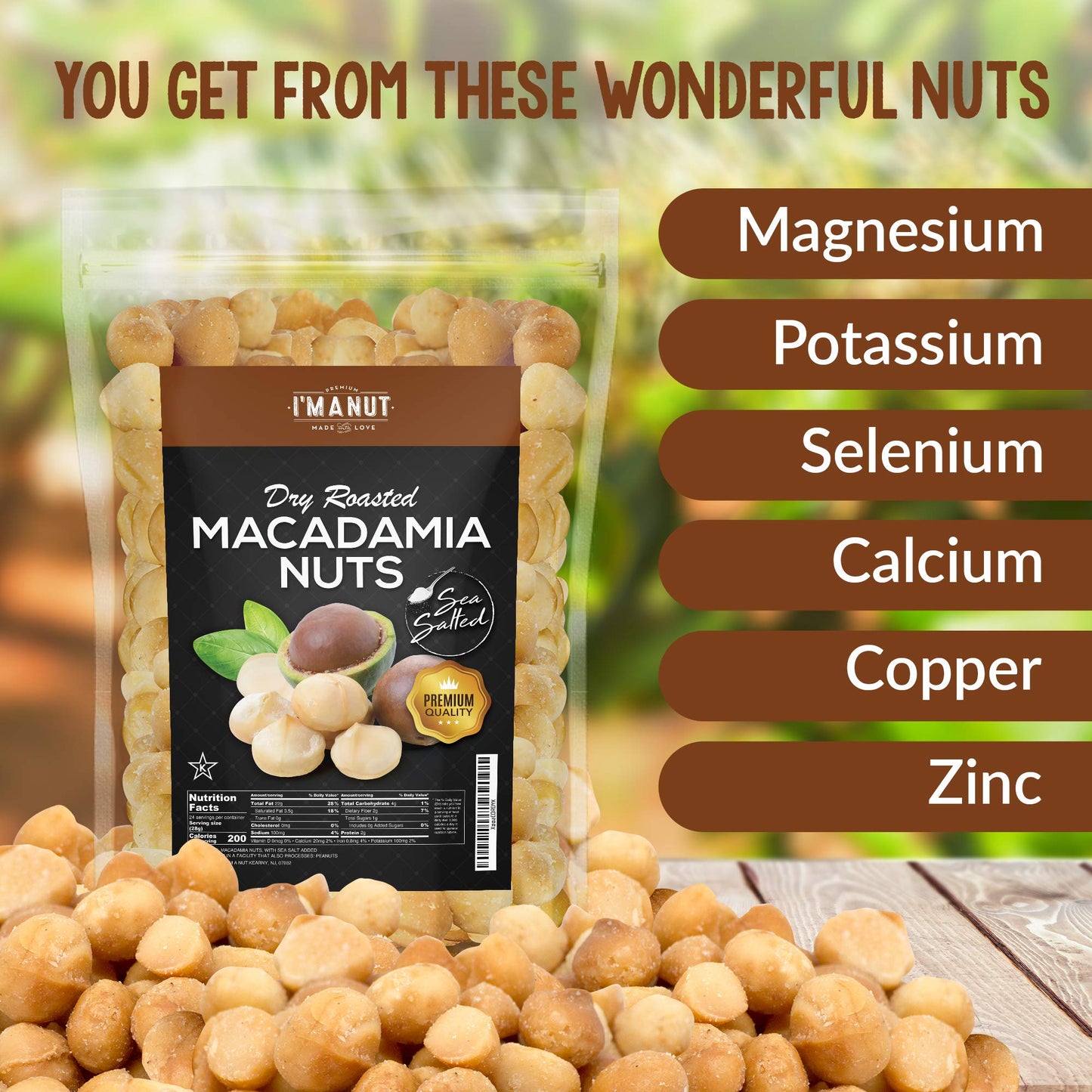 Oven Roasted Macadamia Nuts with Sea Salt- 48 oz (3 lb) Batch Tested Peanut & Gluten Free | No Oil | No PPO | Fancy Whole | Made