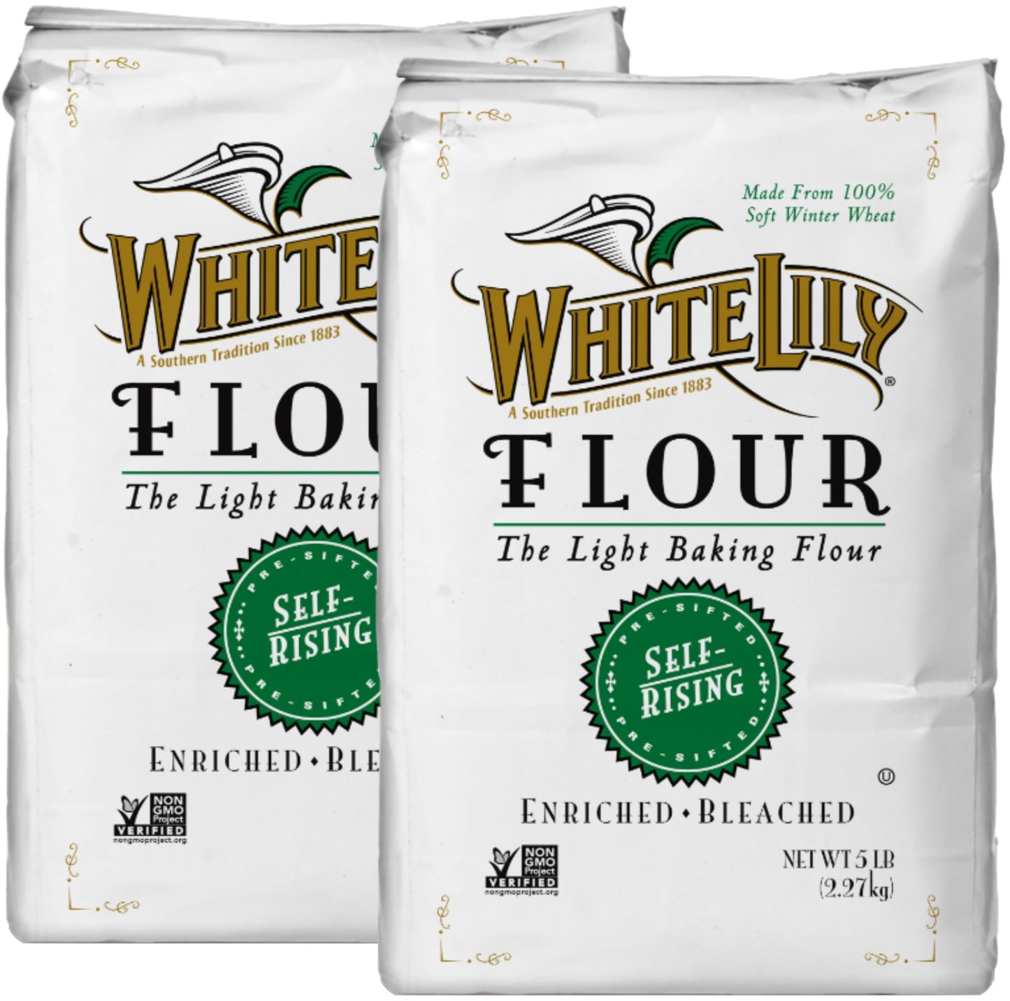 White Lily Non-Gmo Self-Rising Flour, 5 Lb Bag (Pack Of 2)