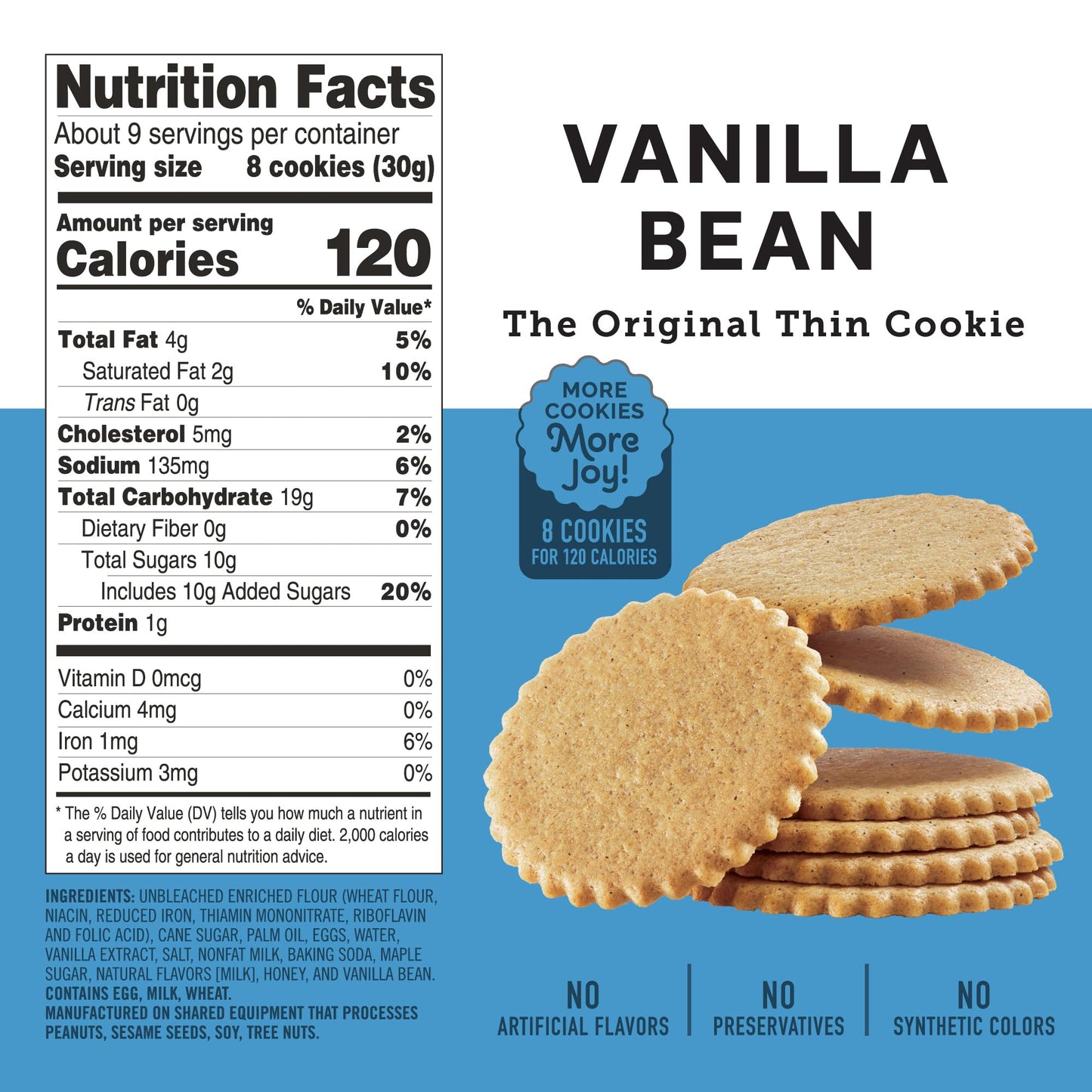 Dewey'S Bakery Dark Chocolate Mint & Vanilla Bean Moravian Style Thin Cookies, Bakery Fresh With Real Simple Ingredients, Low Ca