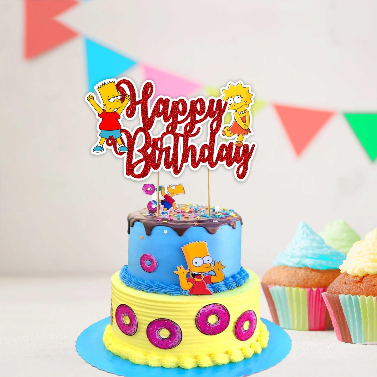 Seyal Brt Simpson Happy Birthday Cake Topper