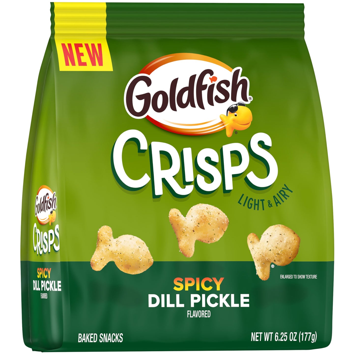 Goldfish Crisps Spicy Dill Pickle Flavored Baked Chip Crackers, 6.25 Oz Bag