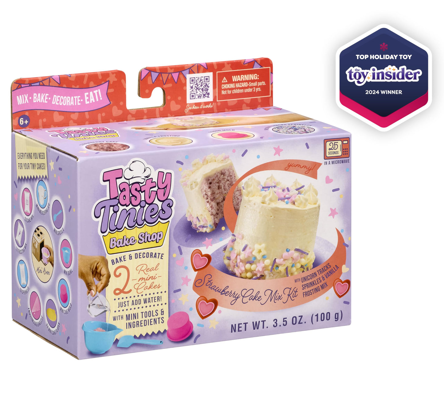 Goliath Tasty Tinies Bake Shop Strawberry Cake Mix Kit with Unicorn Tracks Sprinkles & Vanilla Frosting Mix | Bake & Decorate 2