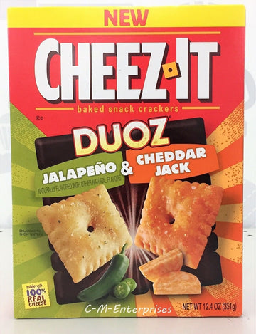 New Cheez-It Duoz Jalapeno & cheddar Jack Baked Snack Crackers 12.4 oz ( 2 Pack)