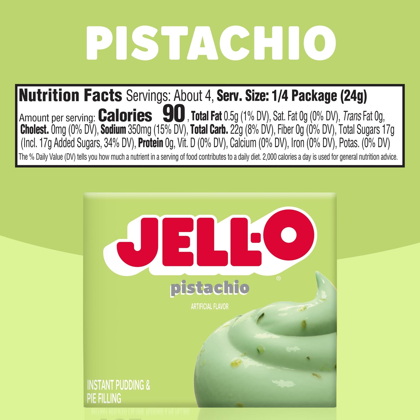 Jello Pistachio Pudding Mix 3.4oz Box