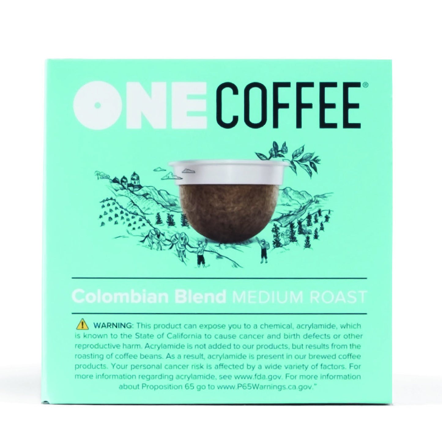 Onecoffee Organic Colombian Blend 12 Count Single Serve Coffee 100% Compostable K Cup For Keurig Machines