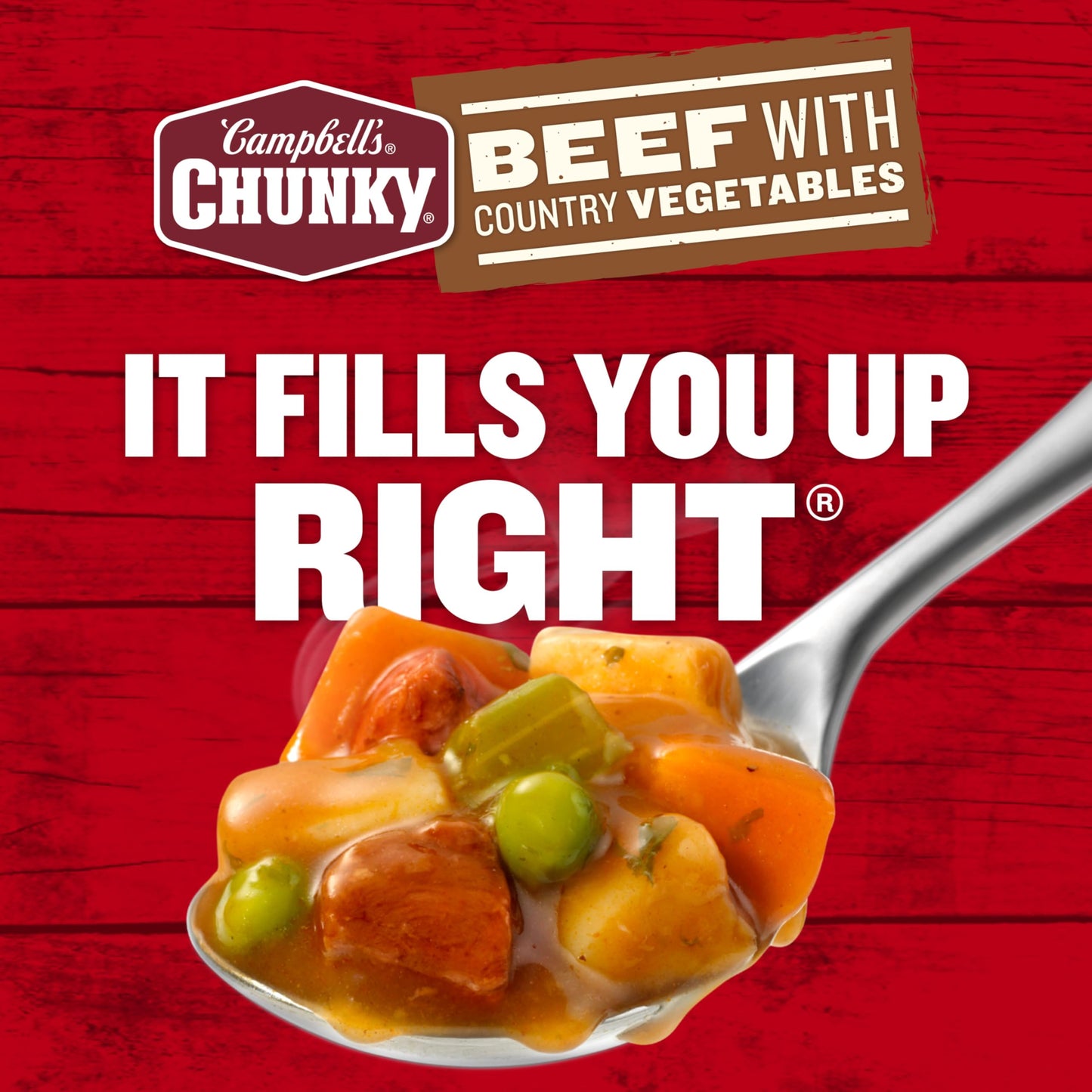 Campbells Chunky Soup, Beef Soup with Country Vegetables, 18.8 Oz Can (12 Count )
