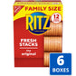 RITZ Fresh Stacks Original Crackers, Bulk Travel Snacks, Family Size, Holiday Crackers, 6 Boxes (72 Multi Snack Packs)