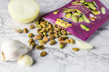 Setton Farms Garlic Onion Pistachio Kernels, No Shell, Non-GMO, Gluten Free, Vegan, 5 oz Resealable Pouch