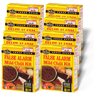 Wick Fowler'S False Alarm Mild Chili Kit, Texas Style Chili Seasoning Mix With Individual Packs Of Spices, 2.8Oz Box (Pack Of 8)