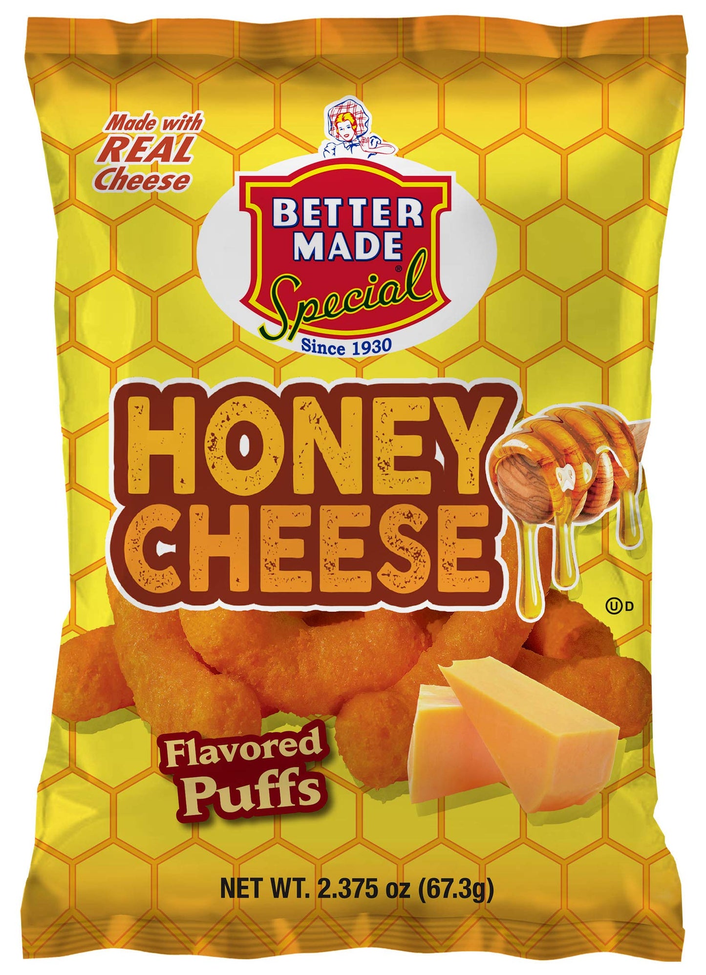Better Made Special Honey Cheese Puffs (8) x Bags 2.375oz Each (Pack of 8)