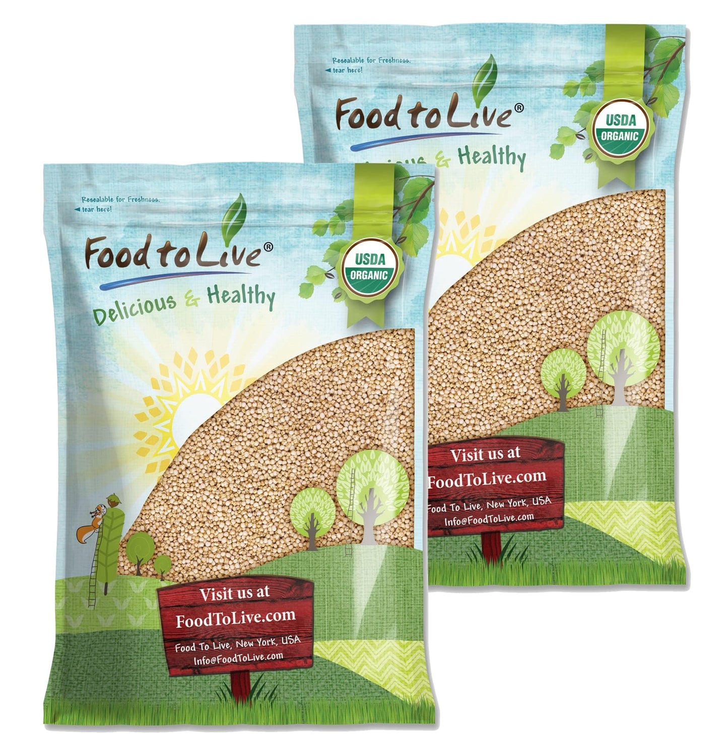 Food to Live Organic Puffed Quinoa, 3 Pounds - Crispy White Quinoa Pop. Non-GMO, Vegan, Kosher, Bulk. Perfect for Breakfast Cere