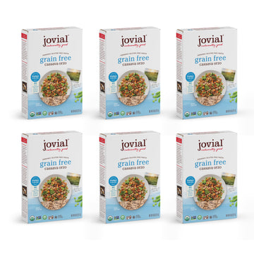 Jovial Grain-Free Cassava Orzo - Gluten Free Orzo Pasta, Cassava Pasta, Paleo Pasta, Grain-Free, 100% Organic Pasta, Usda Certified Organic, Non-Gmo, High-Fiber - 8 Oz, 6 Pack