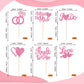 YCTHUNFISH 36 Pack Bridal Shower Cupcake Toppers - Glitter Diamond Ring Picks, Paper, Pink